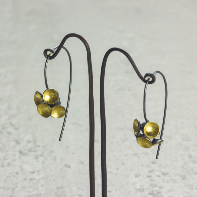 Jenifer Wall yellow gold leaf cluster earrings