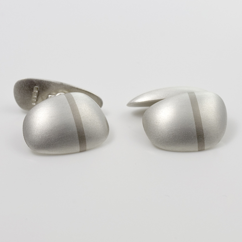 Ruth Bridges silver and 18ct white gold Lode cufflinks