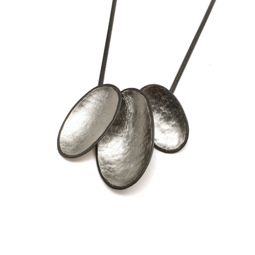 Palladium leaf necklace