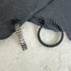 Sync Hoop Earrings, silver with oxidised detail - Image 2