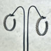 Sync Hoop Earrings, silver with oxidised detail - Image 3