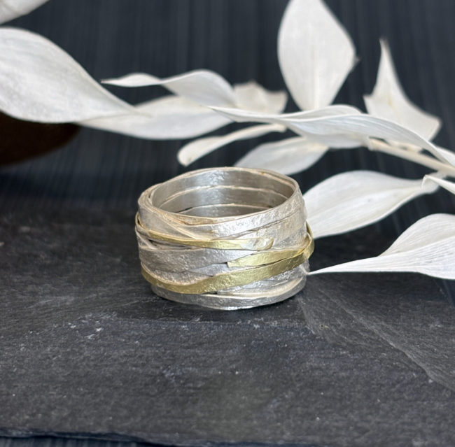 1mm silver and gold wrap ring - Image 3