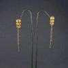 Jenifer Wall Triple Cluster studs with chains