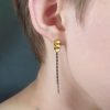Jenifer Wall Triple Cluster studs with chains