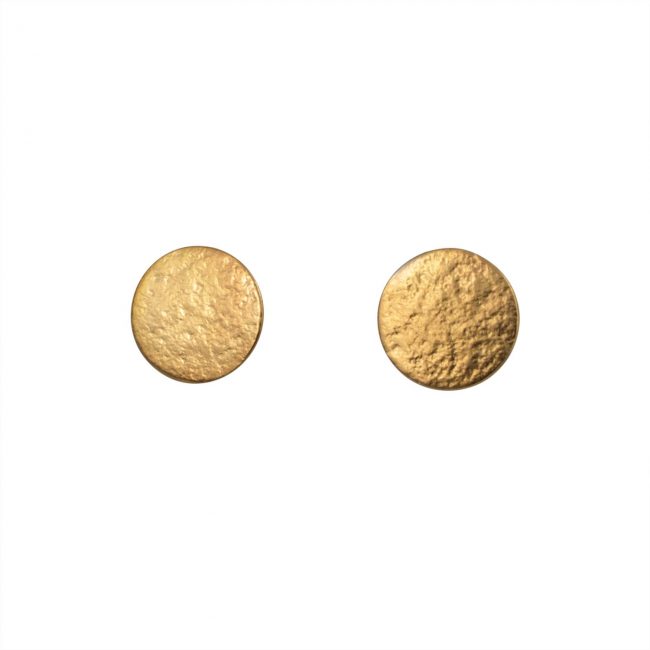 Paillette Large Stud earrings in gold vermeil