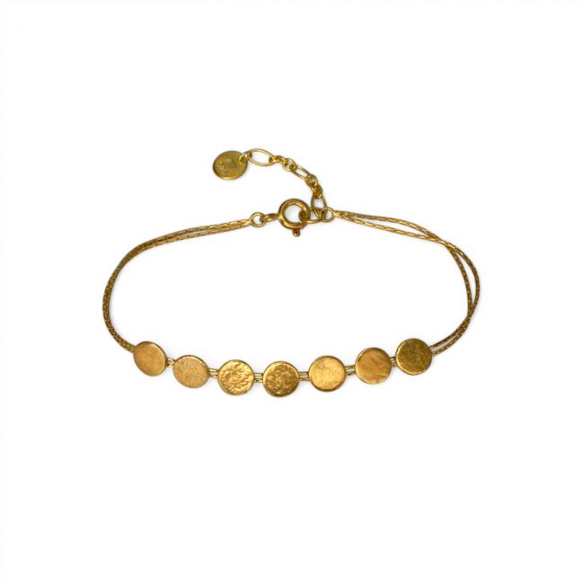 Paillette skinny bracelet in gold vermeil