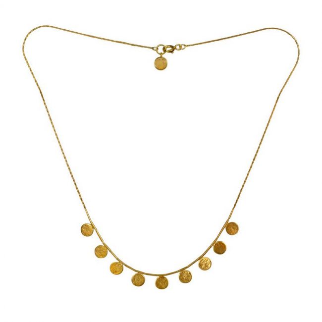 Paillette Short necklace in gold vermeil