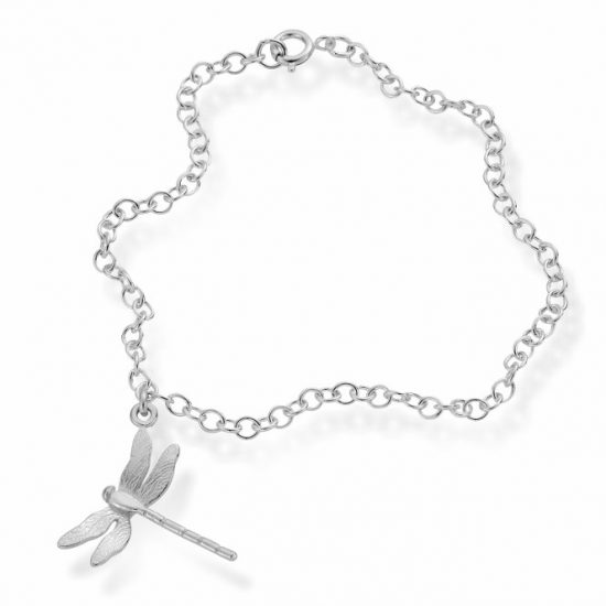 Enchanted Garden Silver Dragonfly Charm Bracelet
