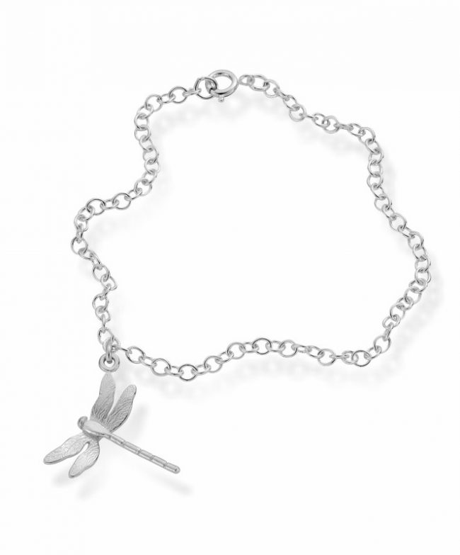 Enchanted Garden Silver Dragonfly Charm Bracelet