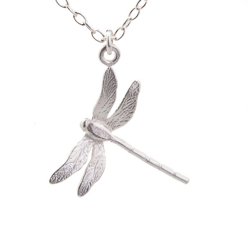 Enchanted Garden Dragonfly Pendant in silver by jeweller Claire Trougton