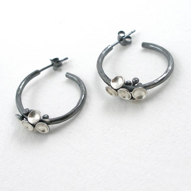 Jenifer Wall Cluster Hoop Earrings with 5 mini pods