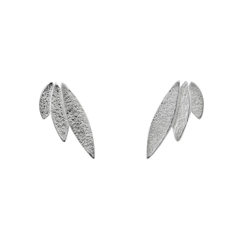 Icarus Stud Earrings in Silver handmade by jewellery designer Cara Tonkin