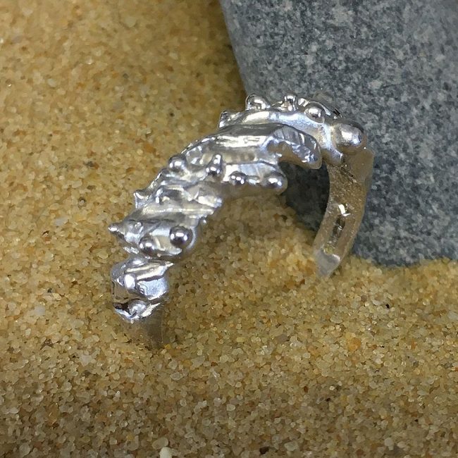 Silver shell ring by Milly Munday