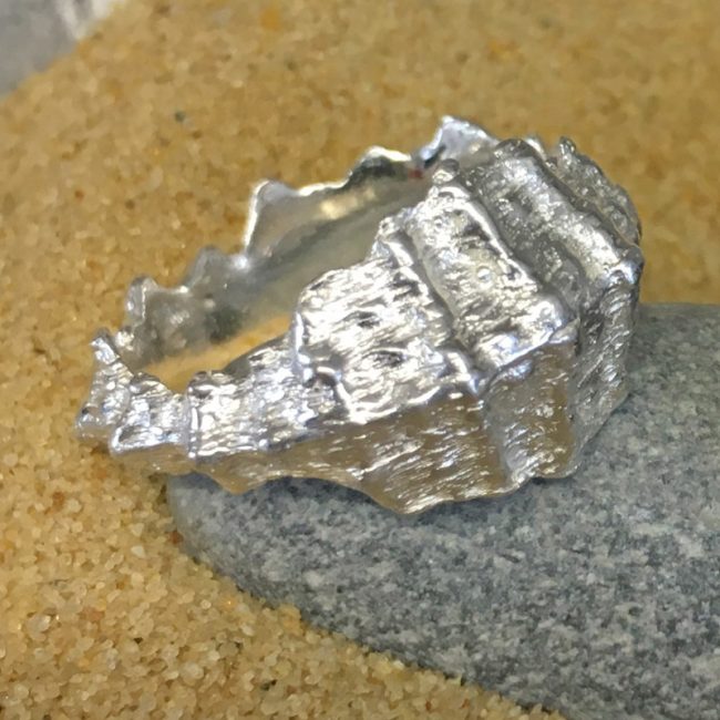 Silver Beachcomber ring by Milly Munday