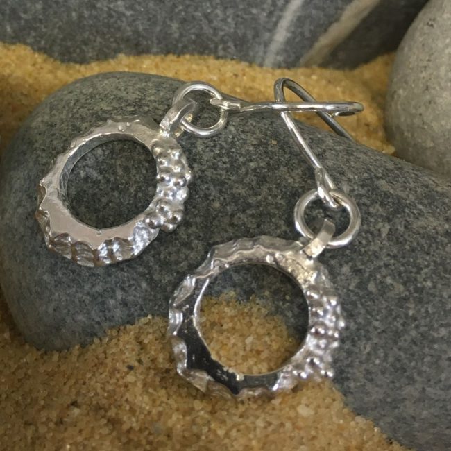Silver Mini Limpet Drop Earrings by Milly Munday