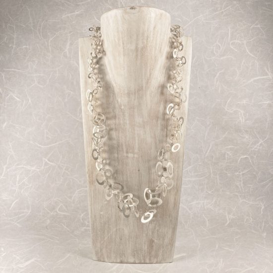 Ovals Clusters silver necklace by Hilary Brown