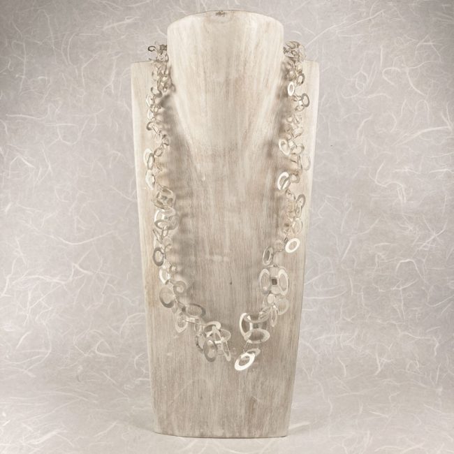 Ovals Clusters silver necklace by Hilary Brown