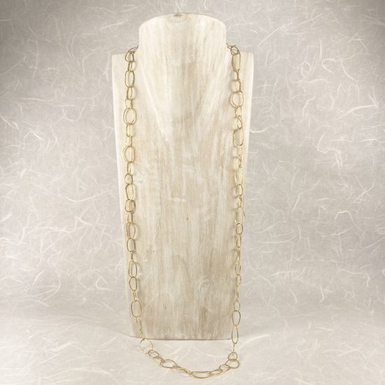Irregular Ovals chain necklace in gold plated silver by Hilary Brown
