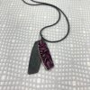 Alyssa oxidised silver and berry aluminium pendant, by Penny Warren