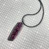 Alyssa oxidised silver and berry aluminium pendant, by Penny Warren