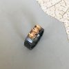 Ring, cluster wide 6 x 2, 3 pods, oxi/18ct red gold by Jenifer Wall
