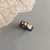 Ring, cluster wide 6 x 2, 3 pods, oxi/18ct red gold by Jenifer Wall