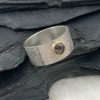 Silver and 18ct gold seam ring with salt & pepper rosecut diamond by Jenifer Wall