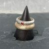 D-shaped hammered rings by Jenifer Wall