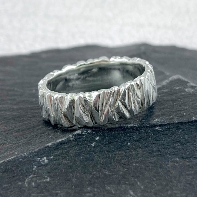 Wide Rock silver ring by Hannah Felicity Dunne