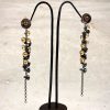 Oxidised silver Cluster drop earrings with detachable brown diamond studs, Jenifer Wall