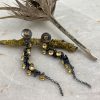 Oxidised silver Cluster drop Earrings with detachable brown diamond studs, Jenifer Wall