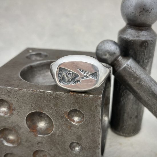 Silver Fish signet ring by Chris Hawkins