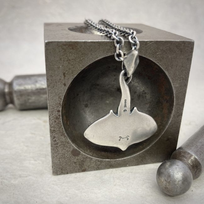 Silver Stingray necklace by Chris Hawkins