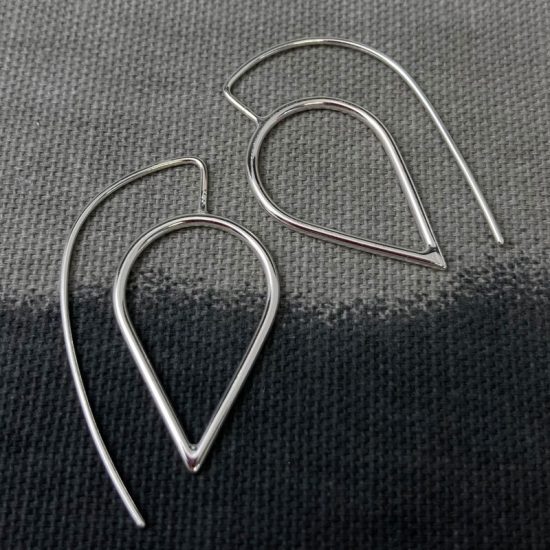 Silver wire teardrop earrings by Claire Lowe