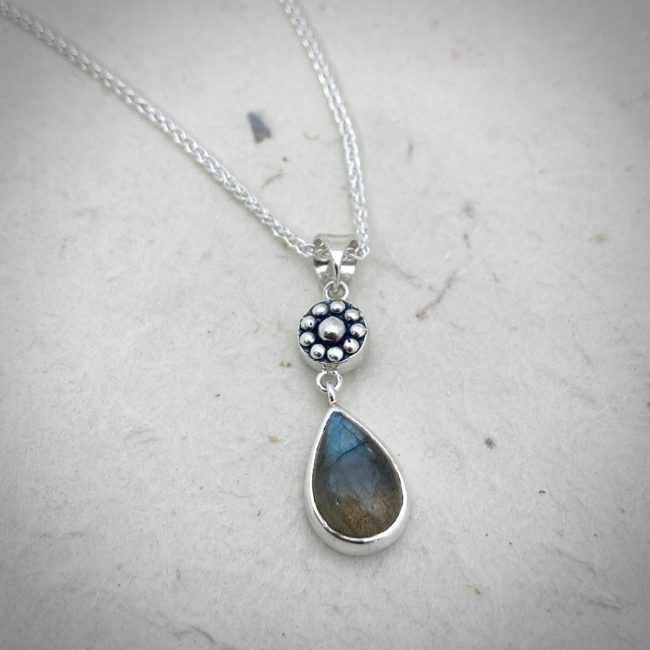 Rebecca Lewis sterling silver and labradorite pendant