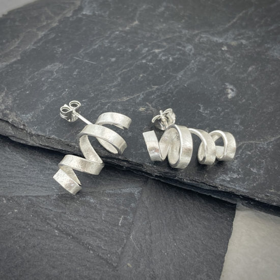 Small Silver Spin Studs by Frances Stunt