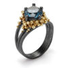 Oxidised Silver & 18ct Yellow Gold 'Scattered' Topaz Ring - Image 5