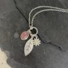 Aster, Tourmaline and Leaf Necklace