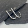 Sterling Silver Large Paperclip Studs