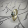 Hammered 18ct Yellow Gold & Sapphire Ring