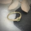14ct Yellow Gold Cluster Ring with Green Sapphire - Image 2