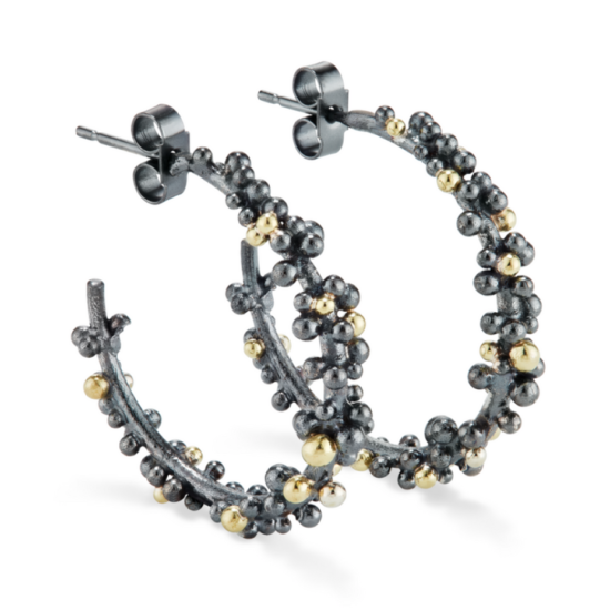 oxi silver & 18ct gold earrings