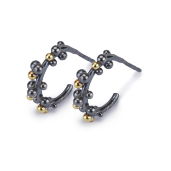 oxi silver & gold hoop earrings