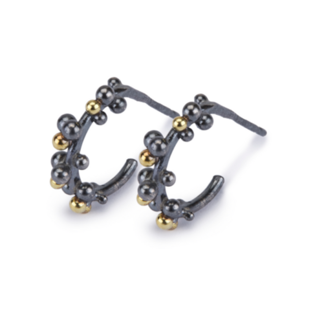 oxi silver & gold hoop earrings