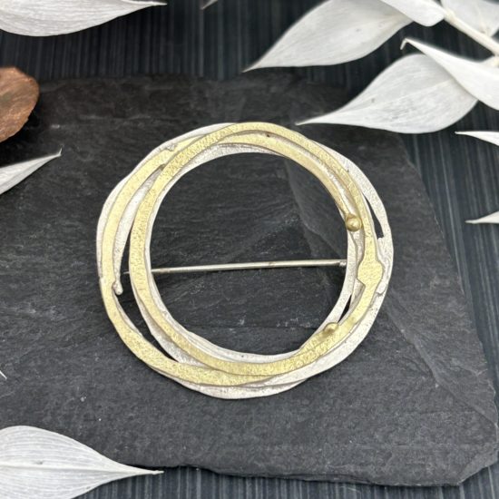 Sterling Silver & 18ct Gold Wrap Brooch