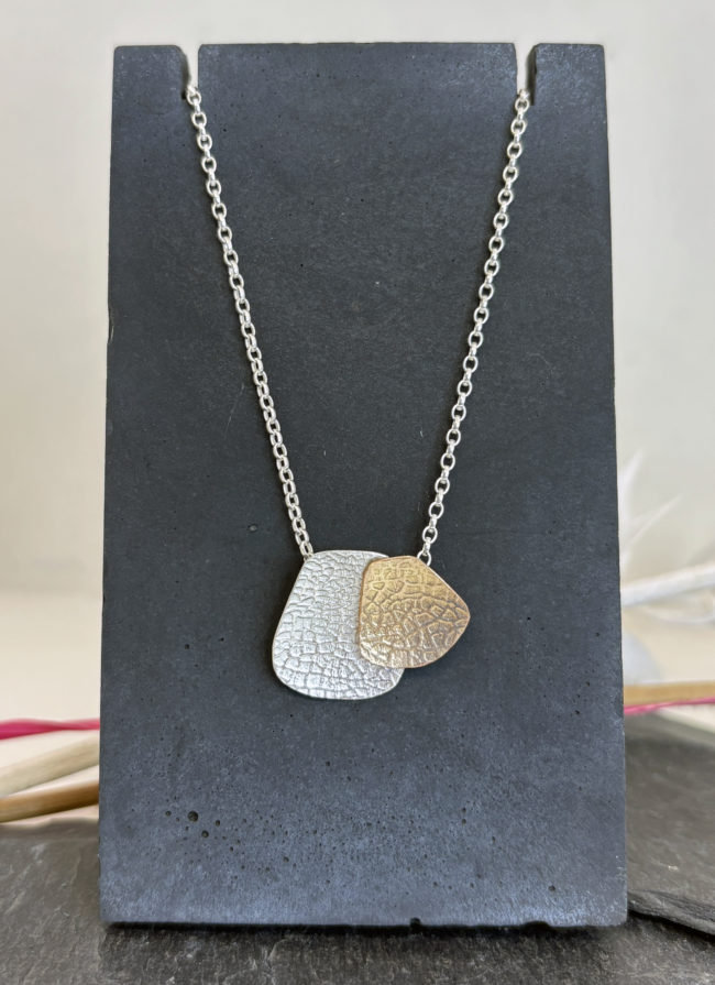 Sterling Silver & Gold Filled Overlap Necklace - Image 2